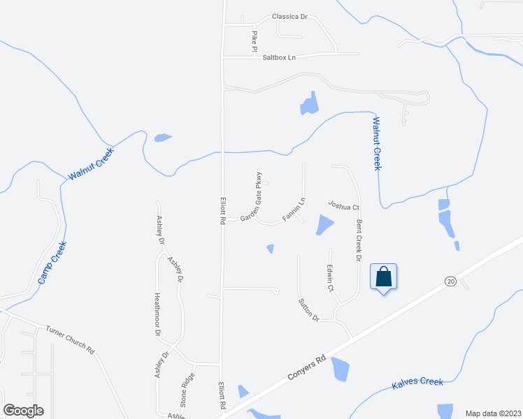 map of restaurants, bars, coffee shops, grocery stores, and more near 110 Garden Gate Parkway in McDonough