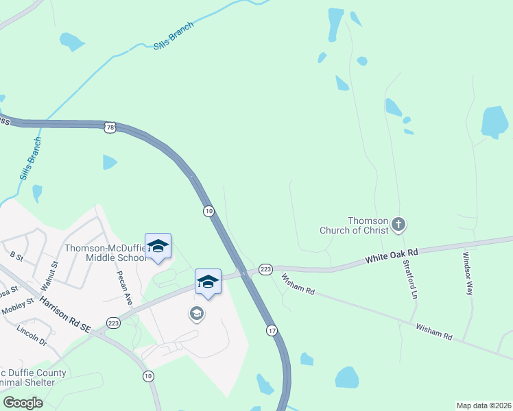 map of restaurants, bars, coffee shops, grocery stores, and more near 531 Oats Lane in Thomson