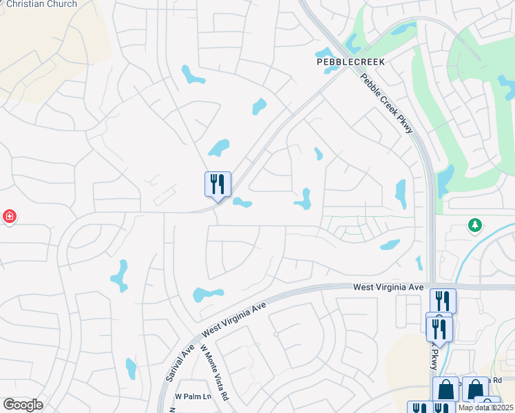 map of restaurants, bars, coffee shops, grocery stores, and more near 15991 West Merrell Street in Goodyear