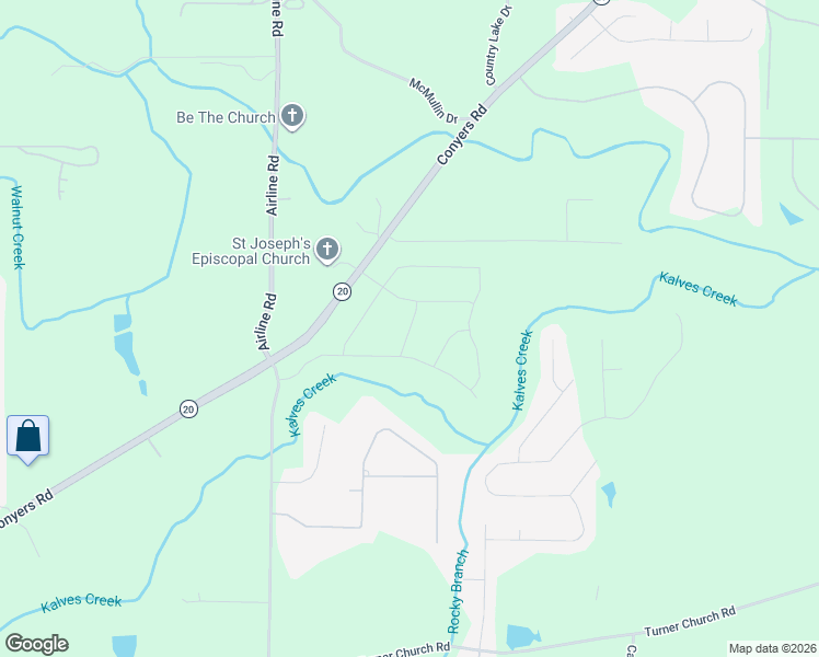 map of restaurants, bars, coffee shops, grocery stores, and more near 1865 Conyers Road in McDonough