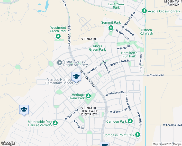 map of restaurants, bars, coffee shops, grocery stores, and more near 20783 West Hamilton Street in Buckeye