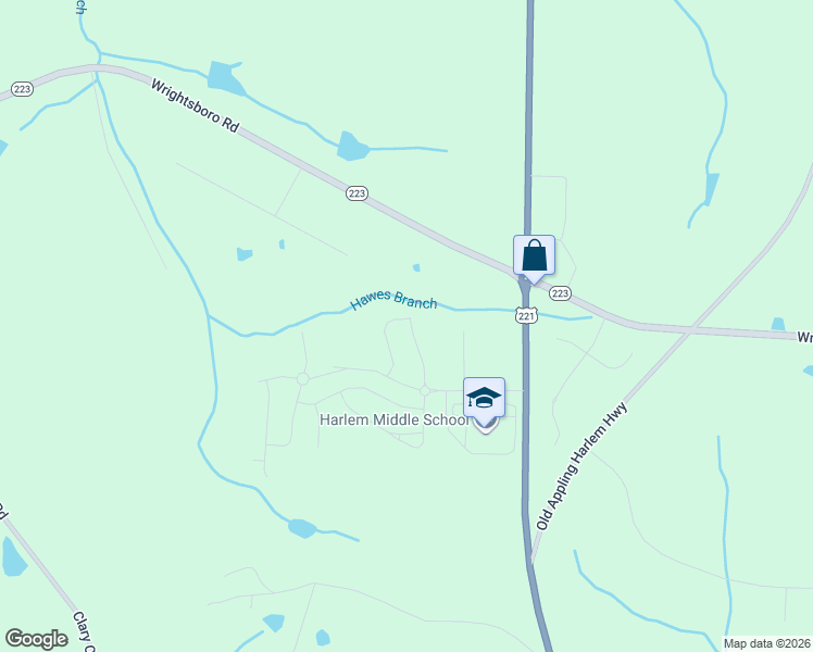 map of restaurants, bars, coffee shops, grocery stores, and more near 6332 Wrightsboro Road in Harlem