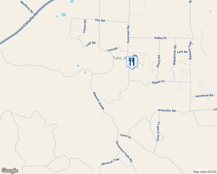 map of restaurants, bars, coffee shops, grocery stores, and more near Ruben Drive in Riverside County