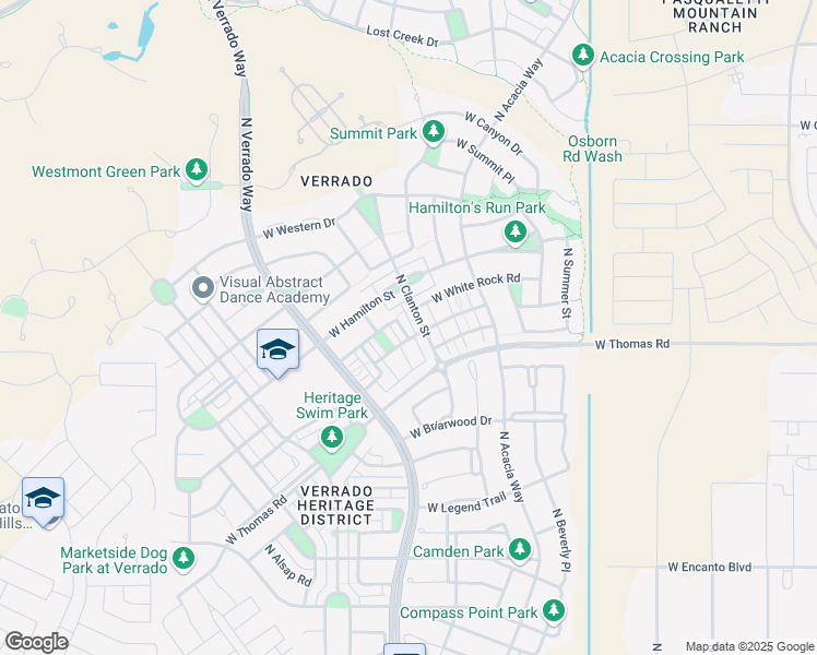 map of restaurants, bars, coffee shops, grocery stores, and more near 20684 West White Rock Road in Buckeye