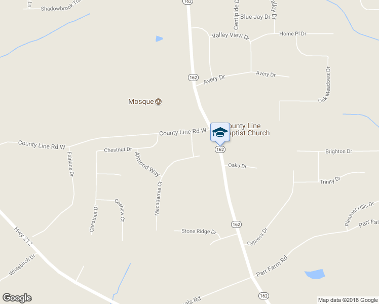 map of restaurants, bars, coffee shops, grocery stores, and more near 40 Acorn Way in Covington