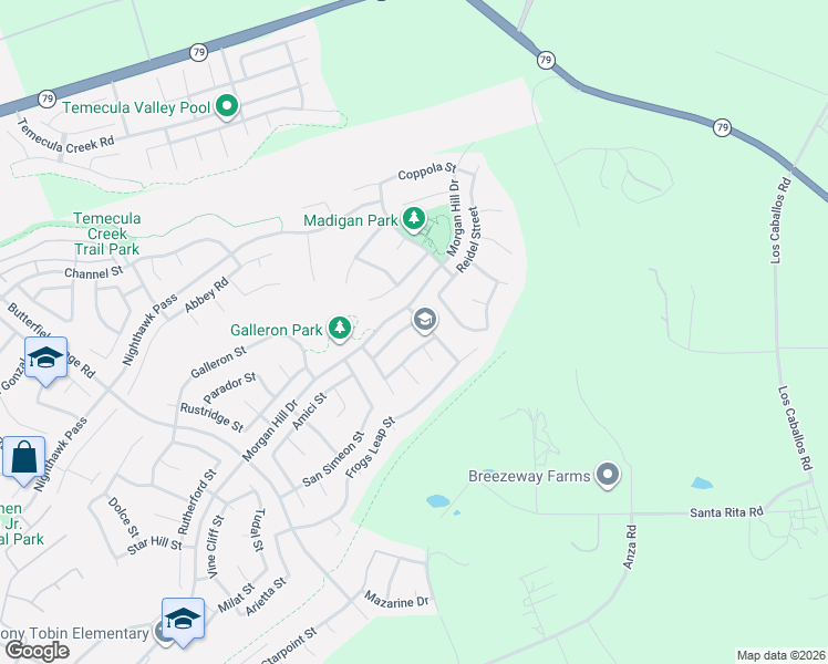 map of restaurants, bars, coffee shops, grocery stores, and more near 34349 Lamborn Street in Temecula