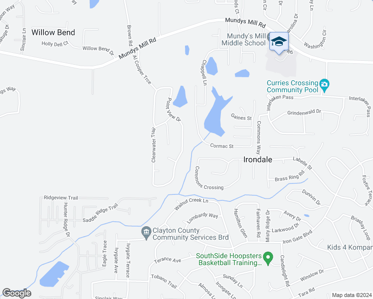 map of restaurants, bars, coffee shops, grocery stores, and more near 10084 Point View Drive in Jonesboro