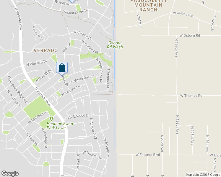 map of restaurants, bars, coffee shops, grocery stores, and more near 2959 North Summer Street in Buckeye