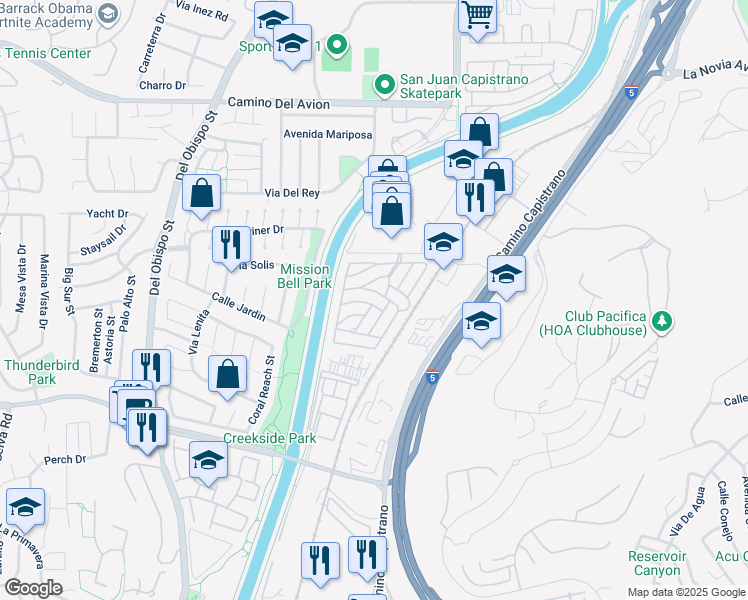 map of restaurants, bars, coffee shops, grocery stores, and more near 26000 Avenida Aeropuerto in San Juan Capistrano