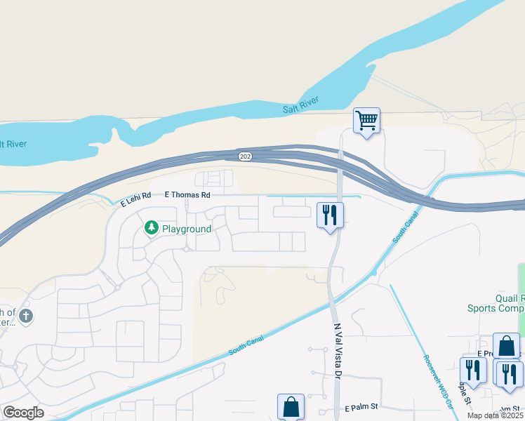 map of restaurants, bars, coffee shops, grocery stores, and more near 3541 North 34th Street in Mesa