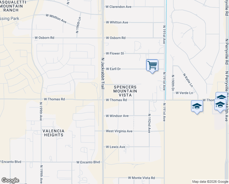 map of restaurants, bars, coffee shops, grocery stores, and more near 2918 North 193rd Drive in Litchfield Park
