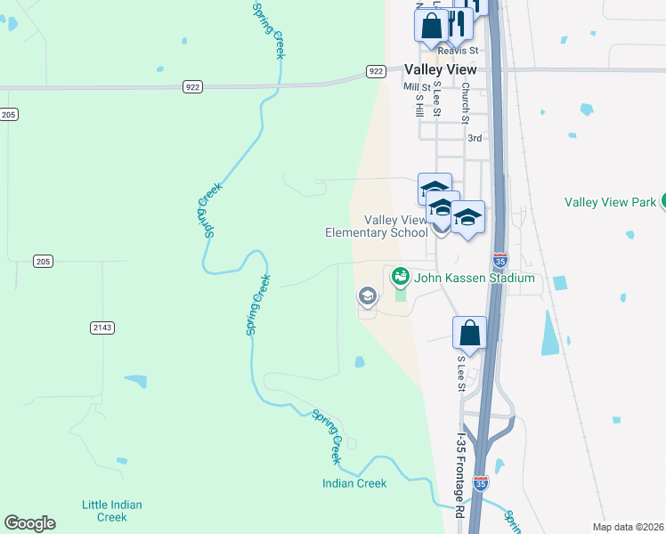 map of restaurants, bars, coffee shops, grocery stores, and more near Hidden Valley Rd in Valley View