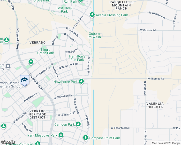 map of restaurants, bars, coffee shops, grocery stores, and more near 2959 North Summer Street in Buckeye