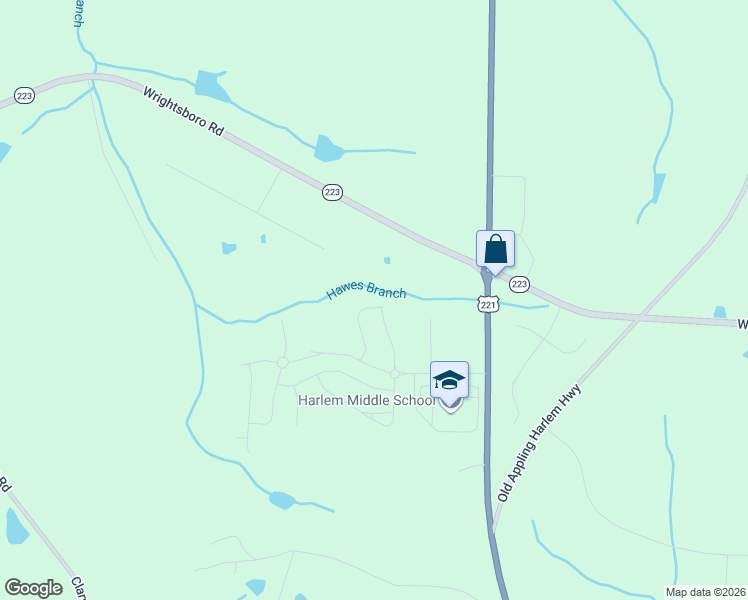 map of restaurants, bars, coffee shops, grocery stores, and more near 6332 Wrightsboro Road in Harlem