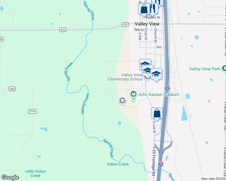 map of restaurants, bars, coffee shops, grocery stores, and more near Hidden Valley Rd in Valley View