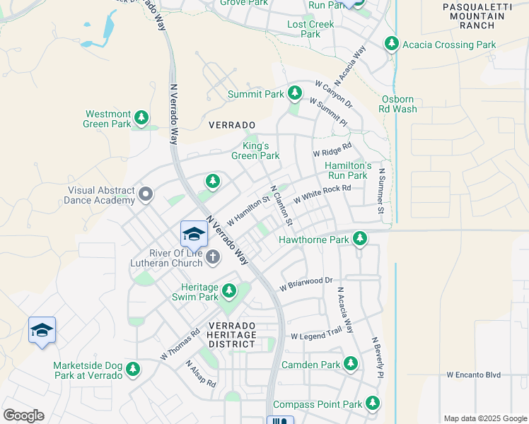 map of restaurants, bars, coffee shops, grocery stores, and more near 20684 West White Rock Road in Buckeye