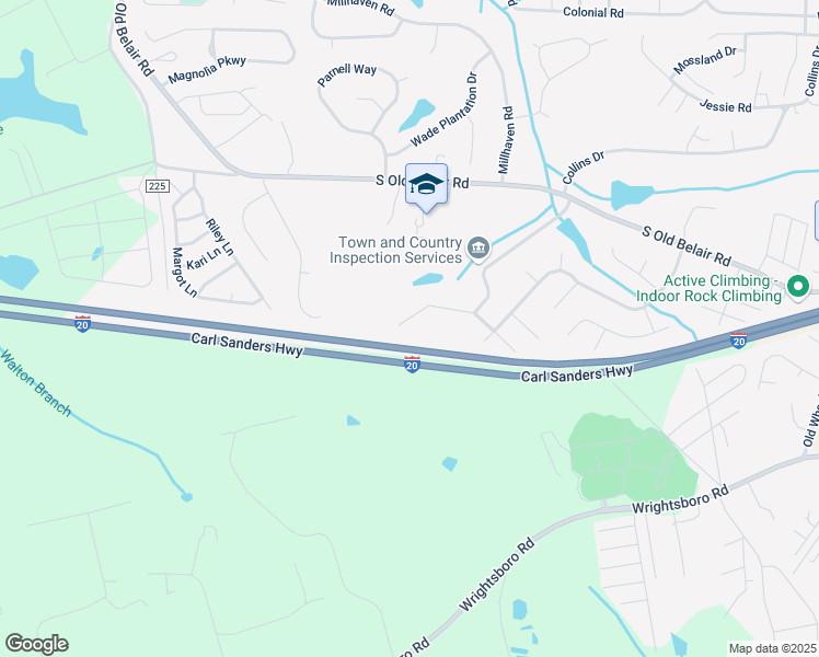 map of restaurants, bars, coffee shops, grocery stores, and more near 4762 West Creek Mill Court in Grovetown