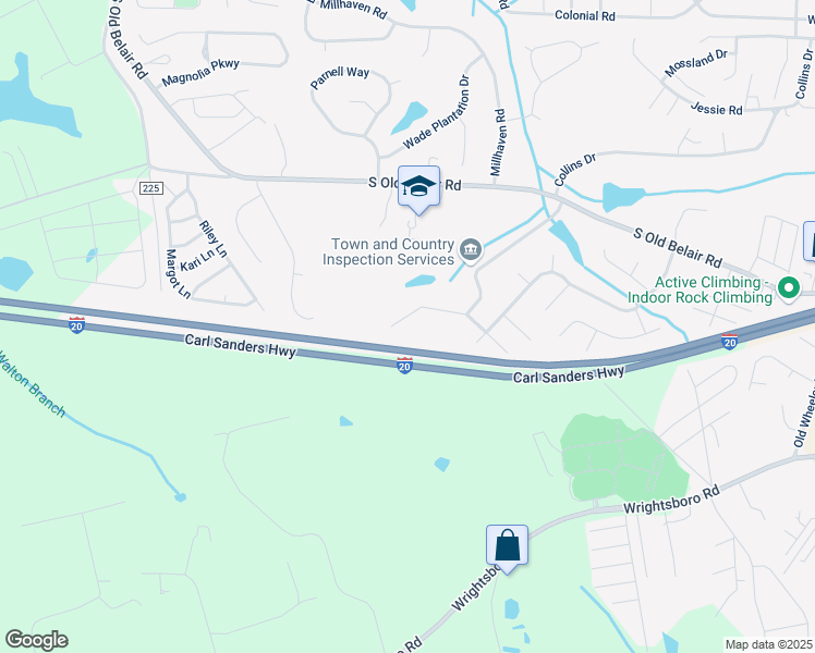 map of restaurants, bars, coffee shops, grocery stores, and more near 4762 West Creek Mill Court in Grovetown