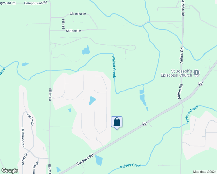 map of restaurants, bars, coffee shops, grocery stores, and more near 1230 Bent Creek Drive in McDonough