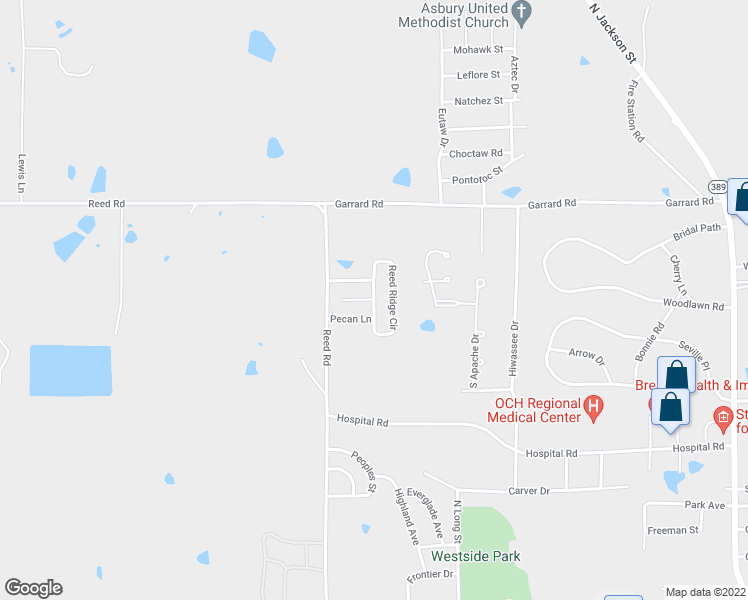 map of restaurants, bars, coffee shops, grocery stores, and more near Reed Ridge Circle in Starkville