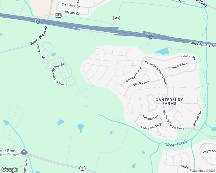 map of restaurants, bars, coffee shops, grocery stores, and more near 144 Clarinbridge Lane in Grovetown