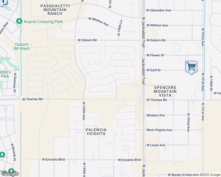map of restaurants, bars, coffee shops, grocery stores, and more near 2982 197th Avenue in Buckeye