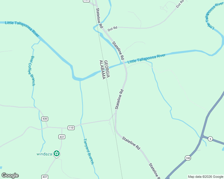 map of restaurants, bars, coffee shops, grocery stores, and more near 550 Stateline Road in Bowdon