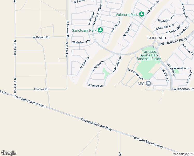 map of restaurants, bars, coffee shops, grocery stores, and more near 30883 West Pinchot Court in Buckeye