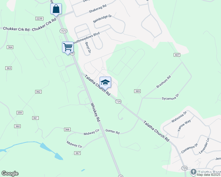 map of restaurants, bars, coffee shops, grocery stores, and more near 580 Schaver Loop in Aiken