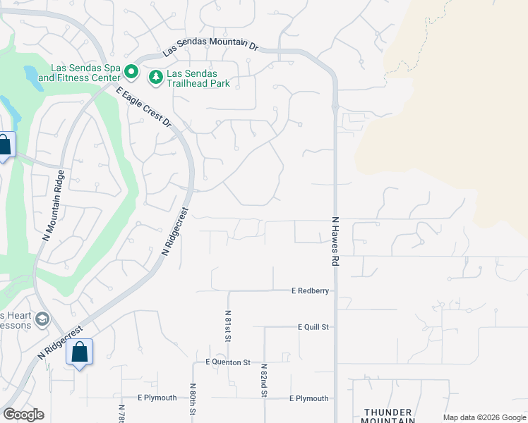 map of restaurants, bars, coffee shops, grocery stores, and more near 8157 East Sierra Morena Street in Mesa