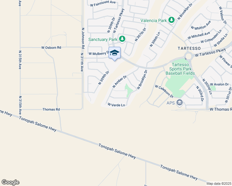 map of restaurants, bars, coffee shops, grocery stores, and more near 30883 West Pinchot Court in Buckeye