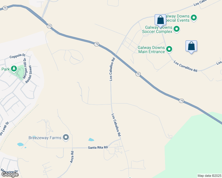 map of restaurants, bars, coffee shops, grocery stores, and more near Los Caballos Road in Riverside County