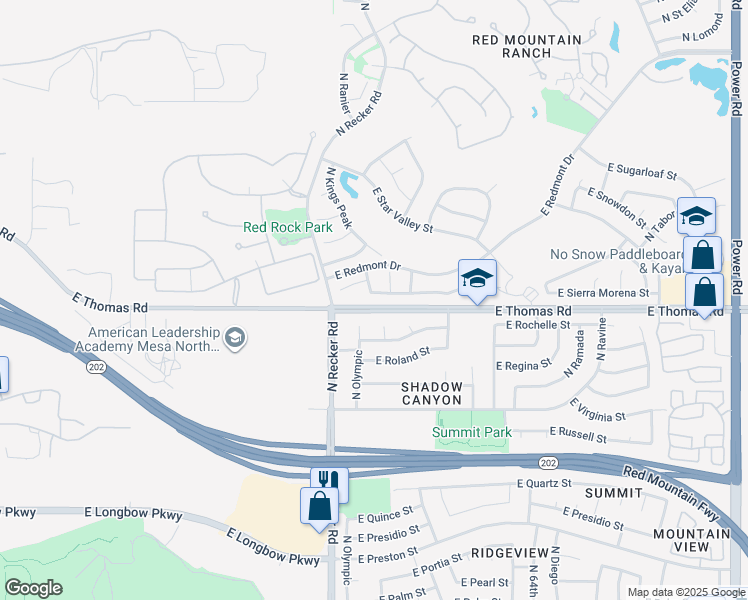 map of restaurants, bars, coffee shops, grocery stores, and more near 3626 North Tirol Circle in Mesa