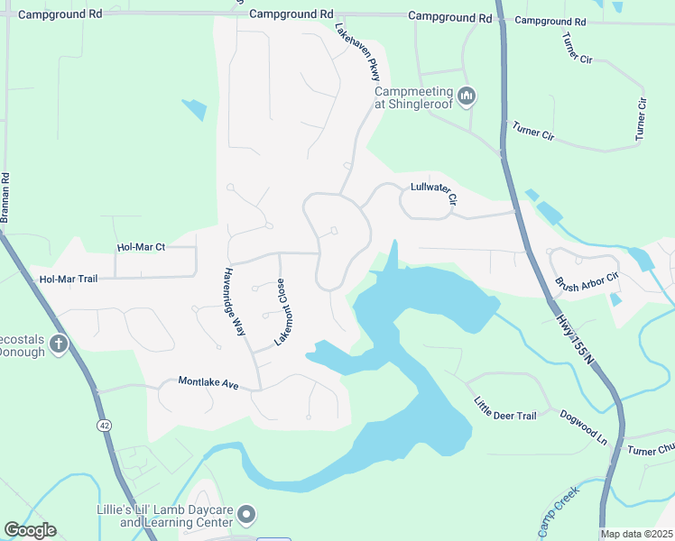 map of restaurants, bars, coffee shops, grocery stores, and more near 1466 Lake Forest Lane in McDonough