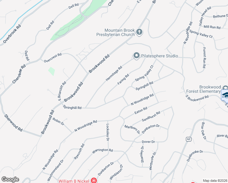 map of restaurants, bars, coffee shops, grocery stores, and more near 3321 Faring Rd in Birmingham