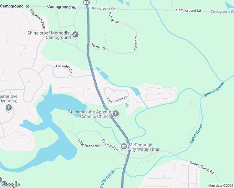 map of restaurants, bars, coffee shops, grocery stores, and more near 1026 Brush Arbor Circle in McDonough