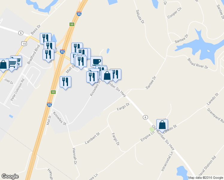 map of restaurants, bars, coffee shops, grocery stores, and more near 9134 Old in Santee