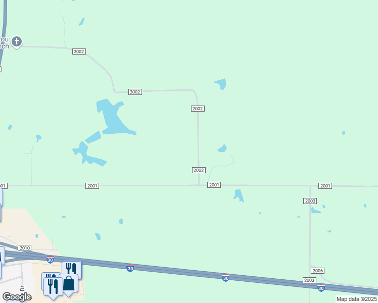 map of restaurants, bars, coffee shops, grocery stores, and more near 1511 County Road 2002 in New Boston