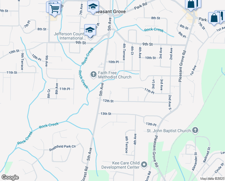 map of restaurants, bars, coffee shops, grocery stores, and more near 1129 4th Plaza in Pleasant Grove