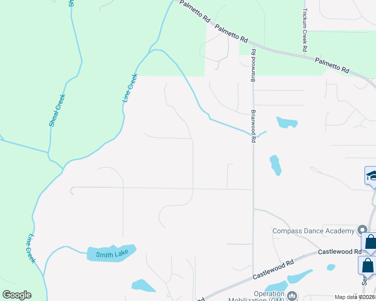 map of restaurants, bars, coffee shops, grocery stores, and more near 140 Ridge Road in Tyrone