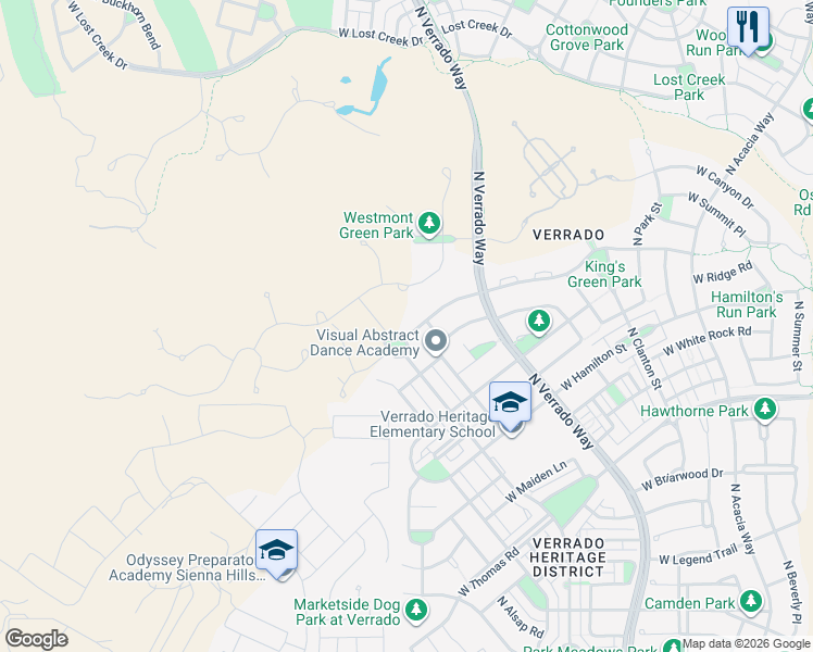 map of restaurants, bars, coffee shops, grocery stores, and more near 3073 North Heritage Street in Buckeye