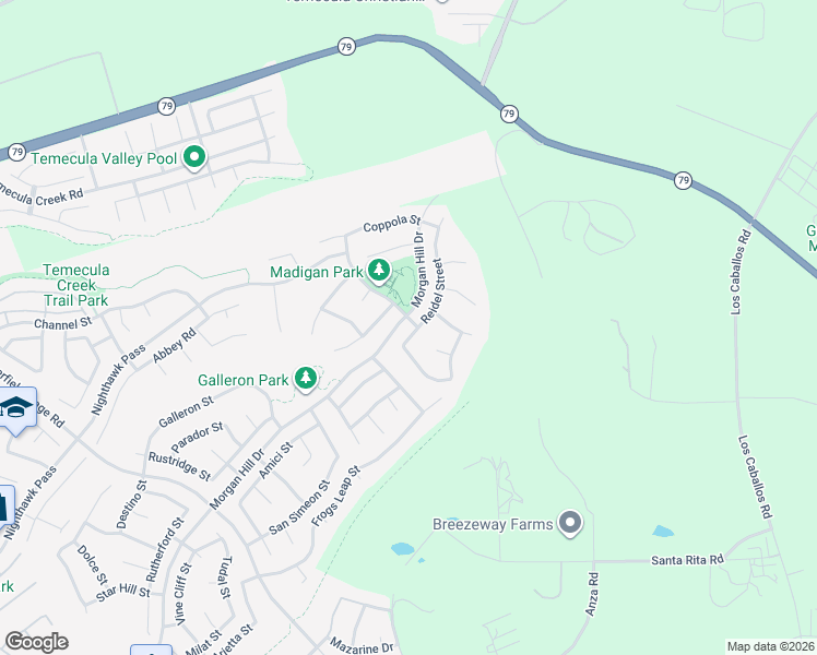 map of restaurants, bars, coffee shops, grocery stores, and more near 44375 Reidel Street in Temecula