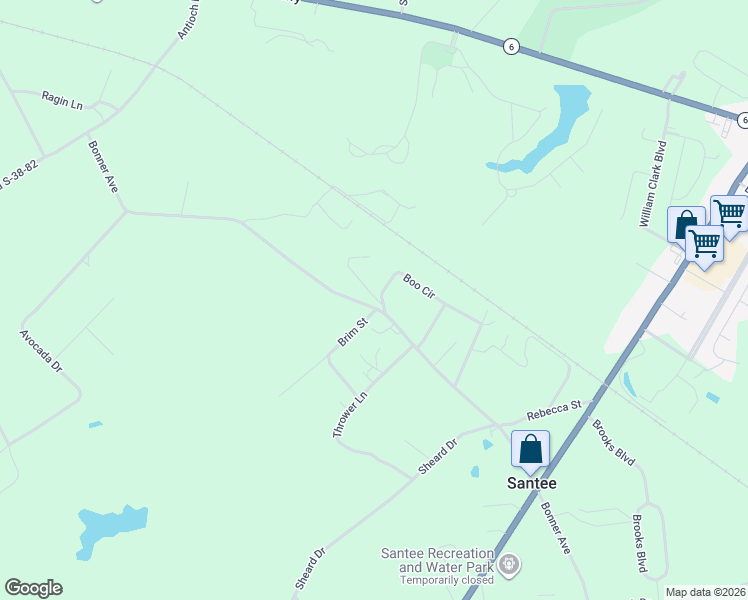 map of restaurants, bars, coffee shops, grocery stores, and more near 497 Bonner Avenue in Santee