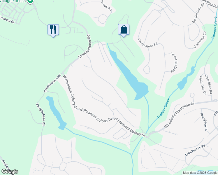 map of restaurants, bars, coffee shops, grocery stores, and more near 152 Foxhound Run Road in Aiken