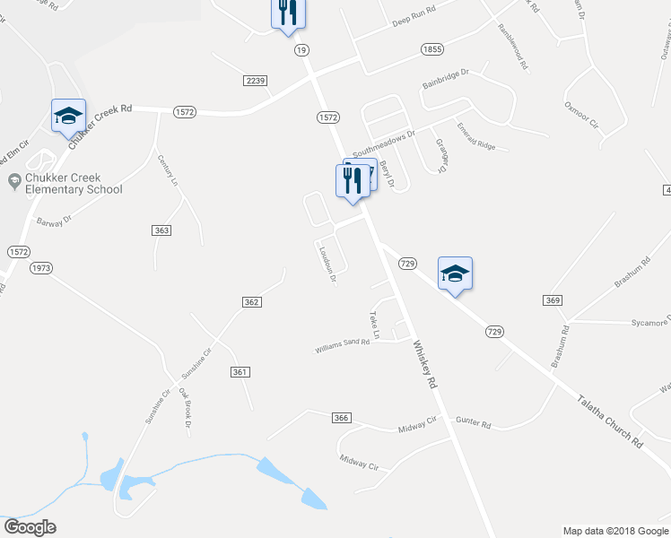 map of restaurants, bars, coffee shops, grocery stores, and more near 277 Loudoun Drive in Aiken