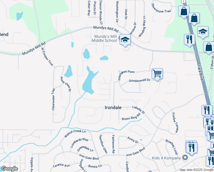 map of restaurants, bars, coffee shops, grocery stores, and more near 1173 Gaines Street in Jonesboro