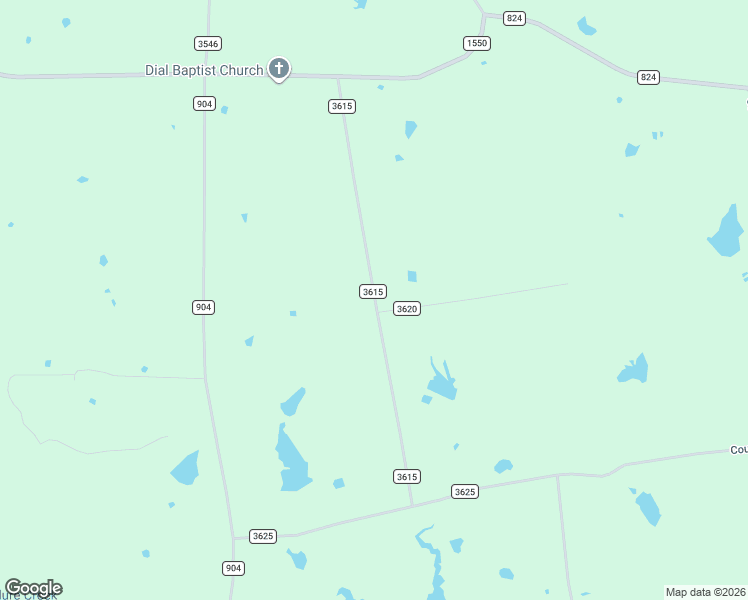 map of restaurants, bars, coffee shops, grocery stores, and more near County Road 3615 in Fannin County