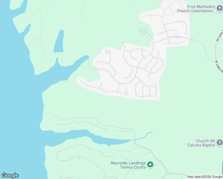 map of restaurants, bars, coffee shops, grocery stores, and more near 1111 Water Front Road in Greensboro
