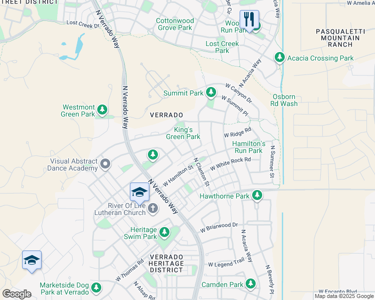 map of restaurants, bars, coffee shops, grocery stores, and more near 20674 West Hamilton Street in Buckeye