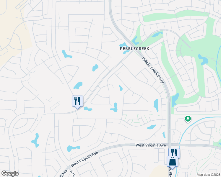 map of restaurants, bars, coffee shops, grocery stores, and more near 3209 North 159th Avenue in Goodyear